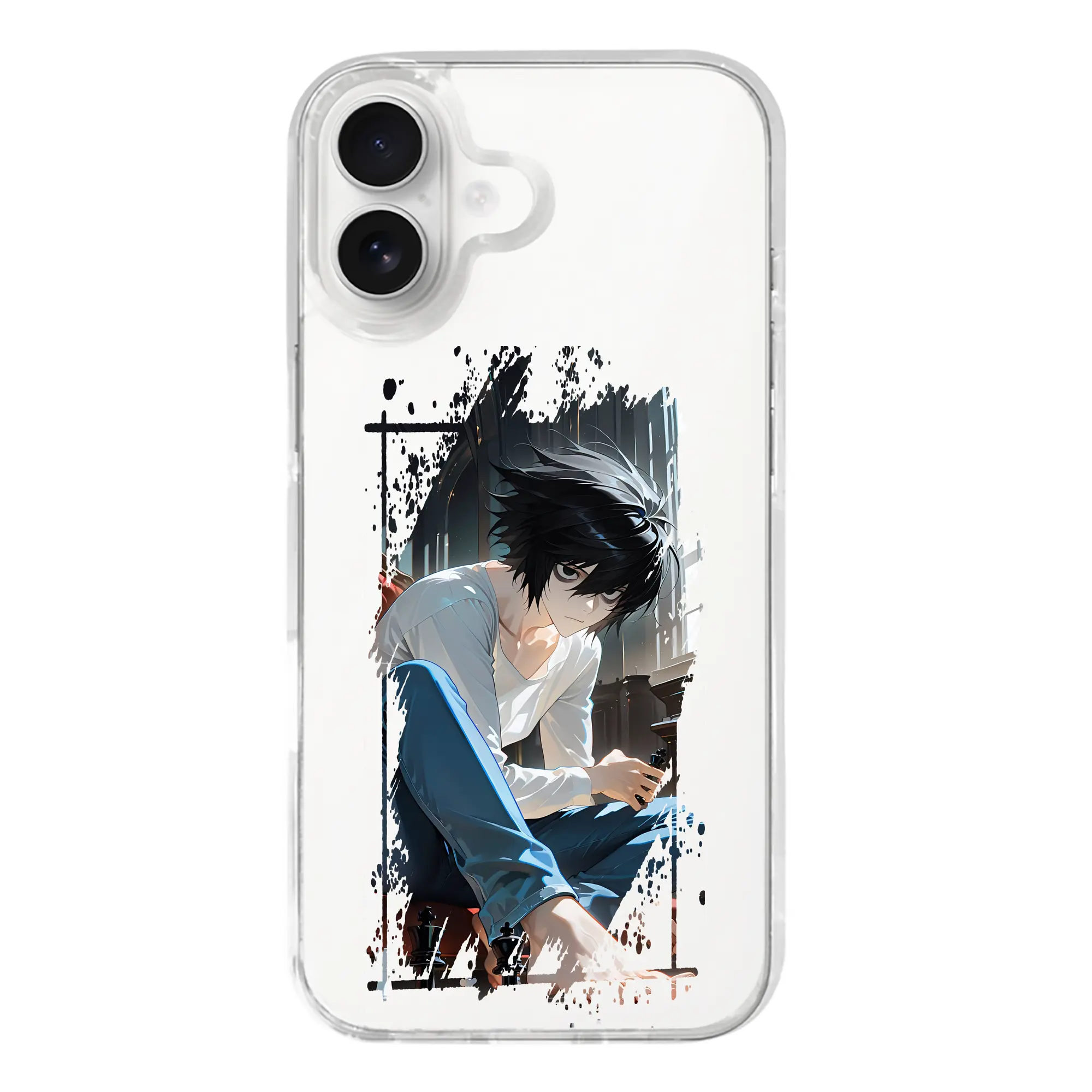 デスノート グッズ,L - iPhone 17シリーズ 透明スマホケース – 薄型・耐衝撃・精密フィット保護カバー